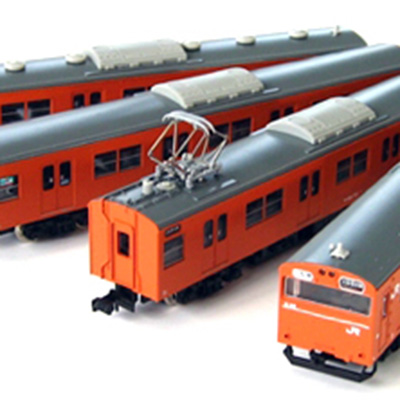 JR103系関西形オレンジ 高運転台車4輛編成動力付きトータルセット　商品画像