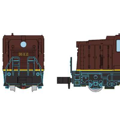 Cタイプディーゼル機関車 DD12タイプ 茶色 黄帯　商品画像