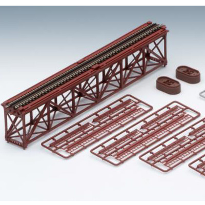 上路式単線トラス鉄橋S280（F）（赤）（れんが橋脚 2本付）　商品画像