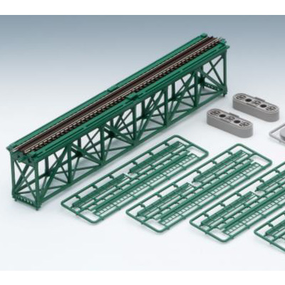 上路式単線トラス鉄橋S280（F）（深緑）（PC橋脚 2本付）　商品画像