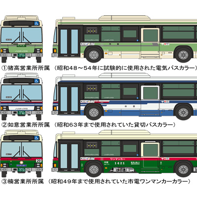 ザ バスコレクション 名古屋市交通局 100周年復刻デザイン3台セットA　商品画像