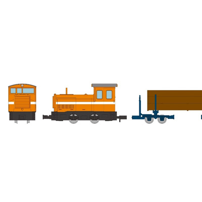 鉄道コレクション ナローゲージ80 猫山森林鉄道 L型ディーゼル機関車（赤色 白帯）＋客車＋運材車 3両セットB　商品画像
