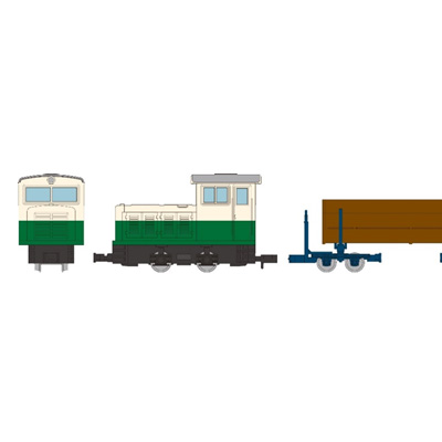 鉄道コレクション ナローゲージ80 猫山森林鉄道 L型ディーゼル機関車（ツートンカラー） 運材車 3両セットA　商品画像