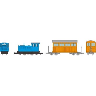 鉄道コレクション ナローゲージ80 猫山森林鉄道 ディーゼル機関車（青色）+客車 2両セットD　商品画像