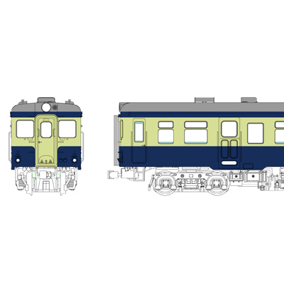キハ25バス窓（色：青、黄褐）台車DT19　商品画像