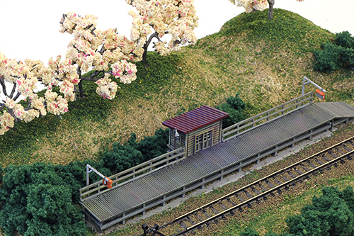 完全受注生産】 鉄道ジオラマ1 桜のあるローカル駅 | 当店