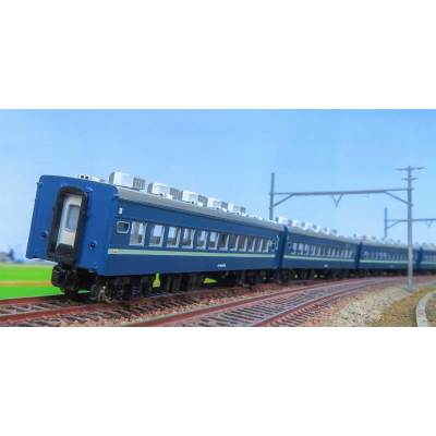 着色済み　スロ62系（青色 淡緑帯付き）6両編成セット