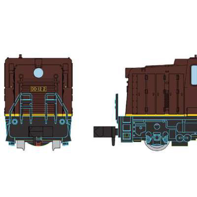 Cタイプディーゼル機関車 DD12タイプ 茶色 黄帯