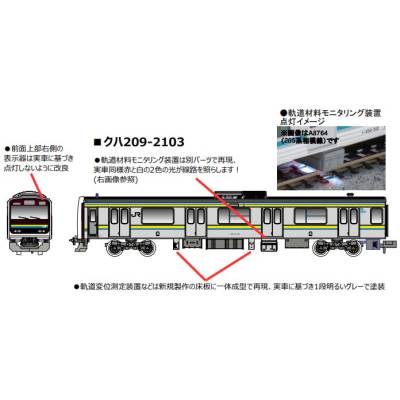 209系2100番代 幕張電車区C603編成 線路設備モニタリング装置付 6両セット