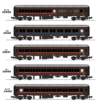 MODEMO 国鉄20m級旧型客車 戦前仕様普通列車 基本車輛 6輛 NS106 