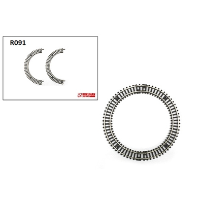 道床なし曲線レール　R45mm　180° (2本入り)