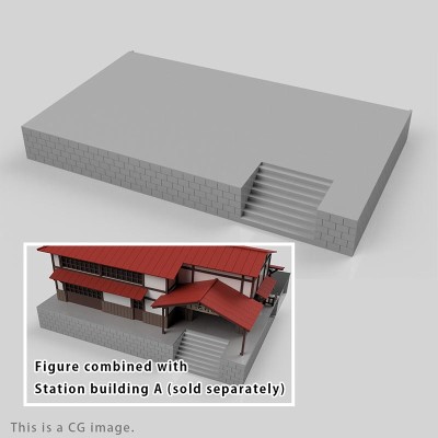 1/150 ホーム接続用駅舎ベース（駅舎A用）