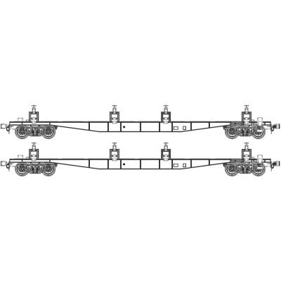 チキ5500ロングレール積載具付増結2両セット チキ塗装:黒 