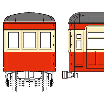 14m級電車プラキット （色：朱 クリーム）