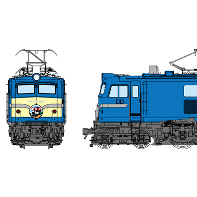 国鉄 EF58 129 ヨロイ窓 SG 黒Hゴム 前面警戒色