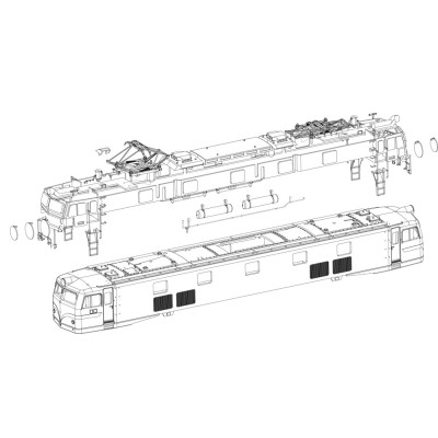 EF58車体キットA(SG煙突ダクト形 フィルター縦型 正面手すりなし)