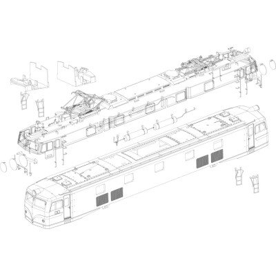 EF58車体キットB(SG煙突半ガラ形 フィルター縦型 正面手すりなし)