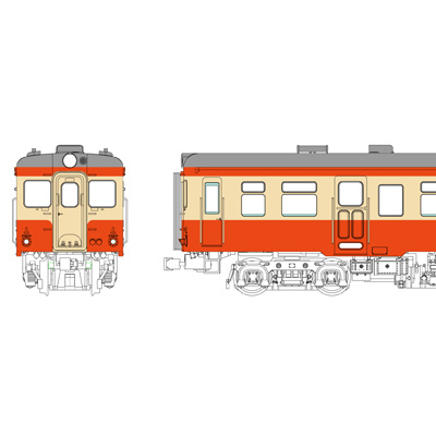 キハ20バス窓（色：朱、クリーム）台車DT19