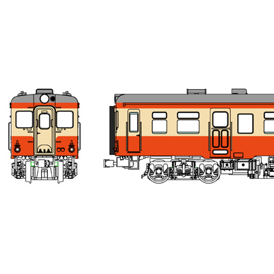 キハ20バス窓（色：朱、クリーム）台車DT22