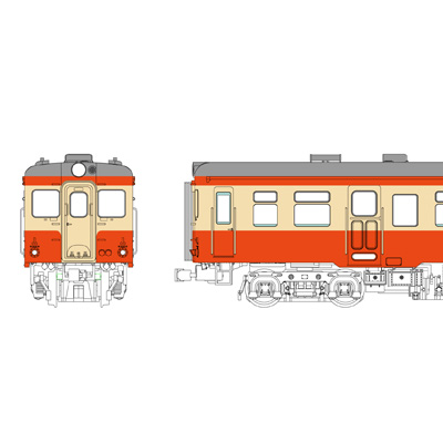 キハ25バス窓（色：朱、クリーム）台車DT19