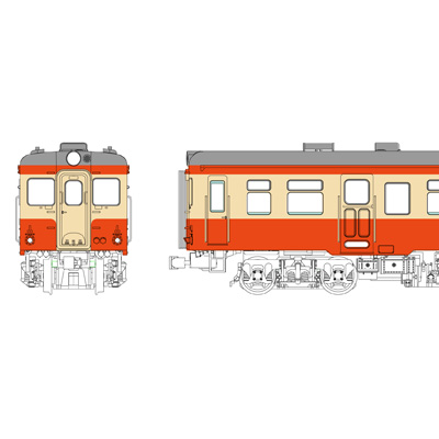 キハ25バス窓（色：朱、クリーム）台車DT22