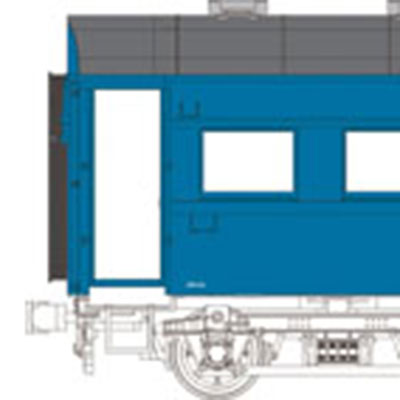 オハ35絞折妻 鋼板屋根 青15号