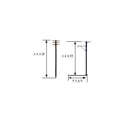 HOスケール 単線架線柱（10本入）