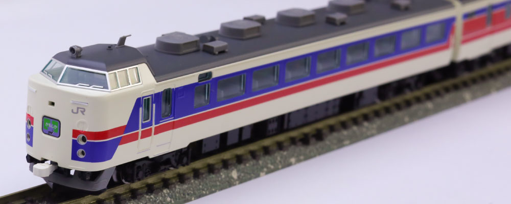 Nゲージモデルの485-1000系特急電車（かもしか）